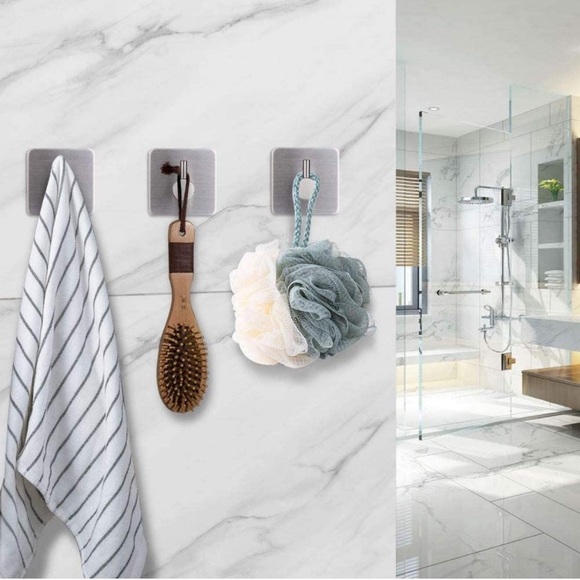 Adhesive Hooks Hangers Wall Heavy Duty Set 4 - Picture 3 of 7